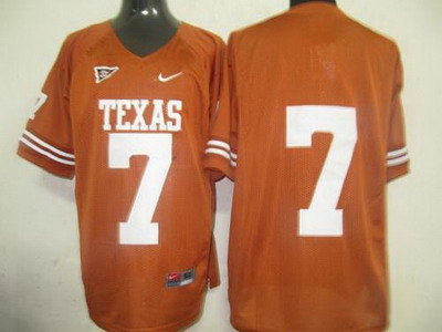 Longhorns #7 Orange Embroidered NCAA Jersey