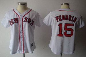 Women Boston Red Sox 15 Dustin Pedroia white Jerseys(red Number) Women Boston Red Sox 15 Dustin Pedroia white Jerseys(red Number)