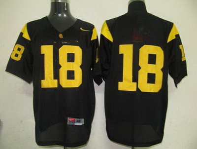 Trojans #18 Black Embroidered NCAA Jersey Trojans #18 Black Embroidered NCAA Jersey