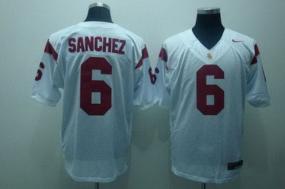 Trojans #6 Mark Sanchez White Embroidered NCAA Jersey Trojans #6 Mark Sanchez White Embroidered NCAA Jersey
