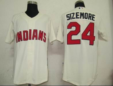 Cleveland Indians 24 Sizemore Cream Jerseys Cleveland Indians 24 Sizemore Cream Jerseys