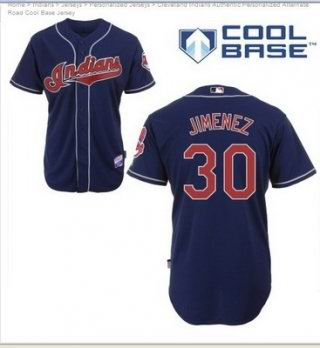 Cleveland Indians 30 Ubaldo Jimenez Blue Cool base Jerseys