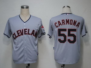MLB Jerseys Cleveland Indians 55 Carmona Grey Cool