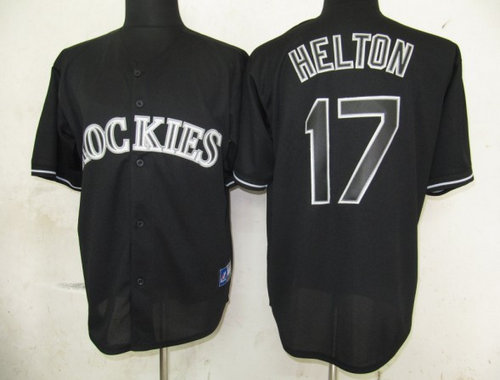 MLB Colorado Rockies 17 Helton Black Fashion Jerseys