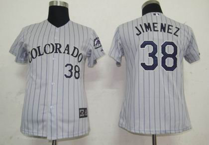 Women Colorado Rockies 38 Jimenez Grey Jerseys Women Colorado Rockies 38 Jimenez Grey Jerseys
