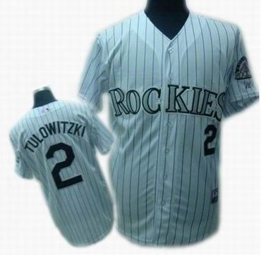 KIDS Colorado Rockies 2 Troy Tulowitzki jerseys white black strips