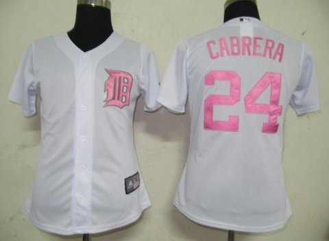 MLB Women Jerseys Detroit Tigers 24 Cabrera White