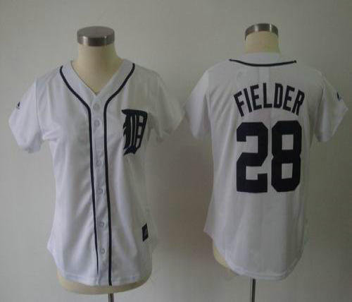 women Detroit Tigers 28 Prince Fielder white Jersey