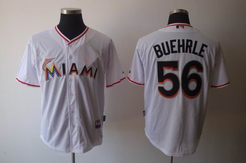 Miami Marlins 56# Mark Buehrle white jerseys Miami Marlins 56# Mark Buehrle white jerseys