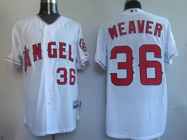 MLB jerseys Los Angeles Angels 36# Weaver White