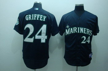 Seattle Mariners 24 Ken griffey blue jerseys Seattle Mariners 24 Ken griffey blue jerseys