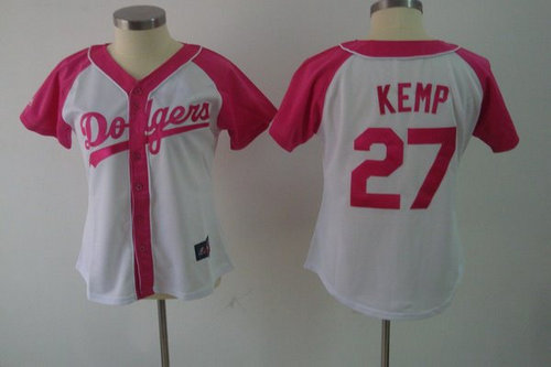 2012 Women's Los Angeles Dodgers 27 Matt Kemp Pink Splash Fashion Jersey by Majestic Athletic 2012 Women's Los Angeles Dodgers 27 Matt Kemp Pink Splash Fashion Jersey by Majestic Athletic
