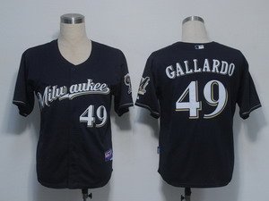 Milwaukee Brewers 49 Gallardo Blue Cool  Base