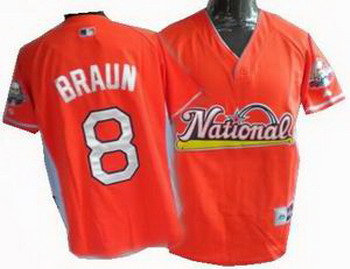 MLB Jerseys Milwaukee Brewers 8 Ryan Braun red 2009 All Star