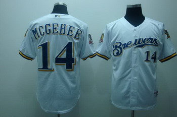 Milwaukee Brewers 14 Casey mcgehee white jerseys 40Th Patch
