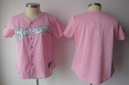 Women Milwaukee Brewers blank pink jerseys Women Milwaukee Brewers blank pink jerseys