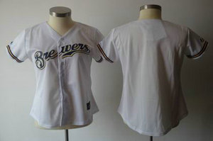 WOMEN Milwaukee Brewers blank WHITE jersey WOMEN Milwaukee Brewers blank WHITE jersey