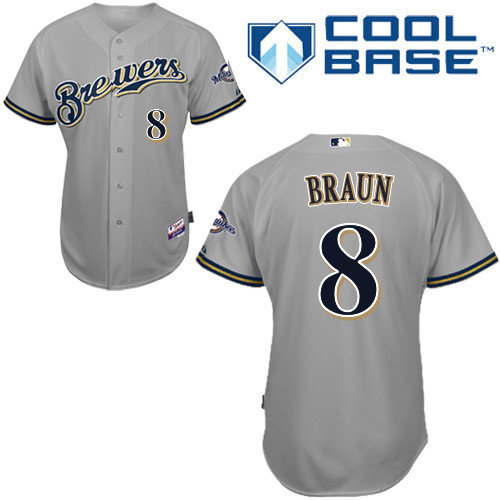 MLB Milwaukee Brewers 8# Braun grey kid jerseys MLB Milwaukee Brewers 8# Braun grey kid jerseys