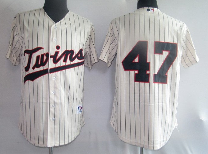 MLB Jerseys Minnesota Twins 47#  Liriano cream