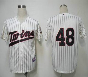 MLB Jerseys Minnesota Twins 48 Pavano Cream blue strip