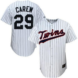 Minnesota Twins #29 Carew White Pinstripe Throwback Jersey Minnesota Twins #29 Carew White Pinstripe Throwback Jersey