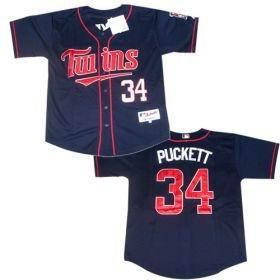 Minnesota Twins #34 PUCKETT Navy Blue Jersey Minnesota Twins #34 PUCKETT Navy Blue Jersey