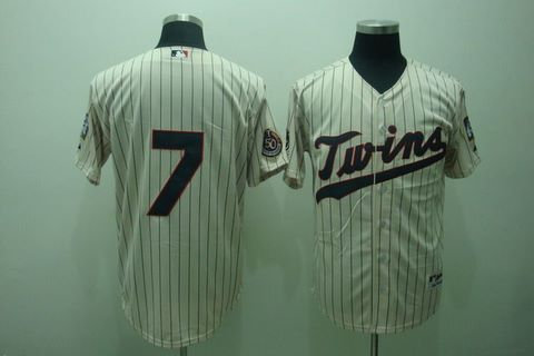 Minnesota Twins Mauer 7 Cream W50TH Jerseys