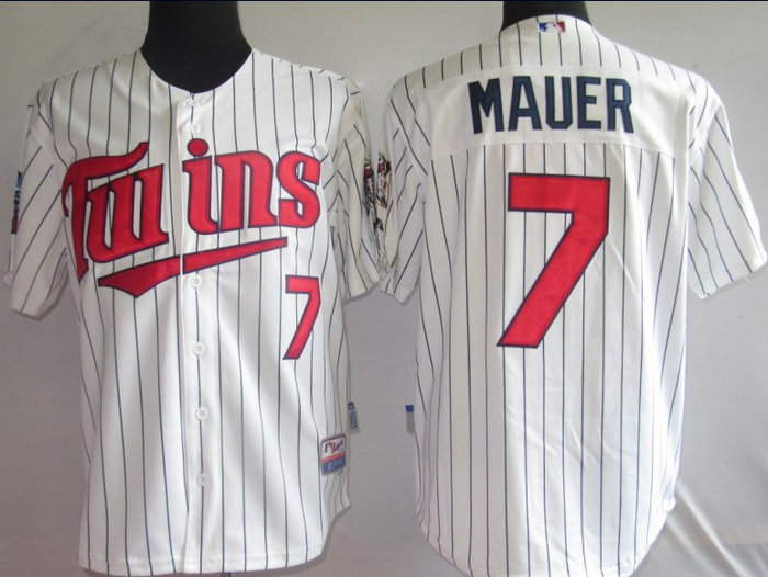 MLB Jerseys Minnesota Twins 7# Mauer white 2010
