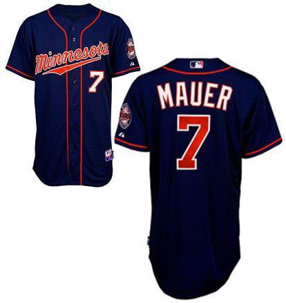 2011 Minnesota Twins 7 Joe Mauer Alternate Road Jersey blue