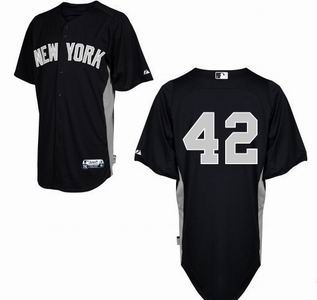 New York Yankees 2011 42 Mariano Rivera black jersey