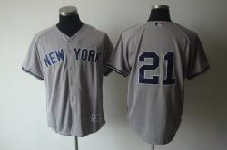 New York Yankees #21 Grey Jerseys