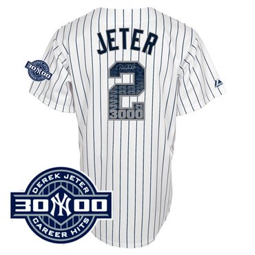 New York Yankees 2 Derek Jeter white Jerseys with 3000 hits patch New York Yankees 2 Derek Jeter white Jerseys with 3000 hits patch