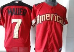 New York Yankees 7# Mauer 2011 All-Star BP red Jerseys