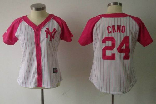 2012 Women Pink Splash Fashion Jersey by Majestic New York Yankees 24 Robinson Cano white jerseys