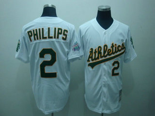 Oakland Athletics 2 Phillips white Throwback