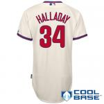 mlb philadelphia phillies #34 halladay cream(cool base) mlb philadelphia phillies #34 halladay cream(cool base)