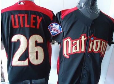 National League Philadelphia Phillies 26 Chase Utley 2011 all star blue jersey