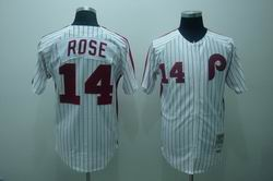 Philadelphia Phillies 14 Pete rose white(Red Strip) Jersey Mitchell and ness Philadelphia Phillies 14 Pete rose white(Red Strip) Jersey Mitchell and ness