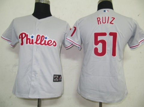 MLB Women Jerseys Philadephia Phillis 51 Ruiz Grey