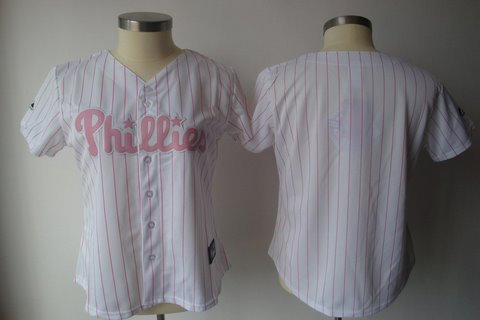 Philadephia Phillis white Red strip Women Jerseys
