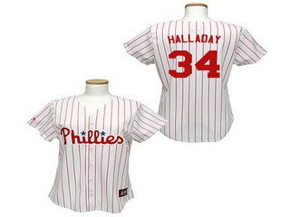 Women MLB Jerseys Philadephia Phillis 34 Halladay white