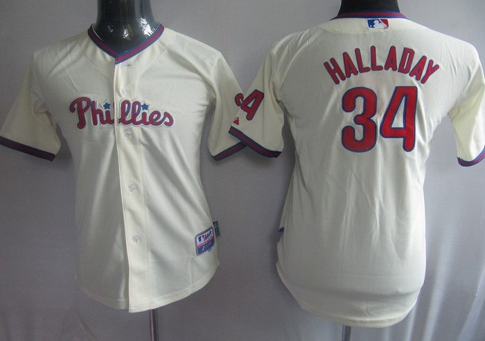 MLB Jerseys Philadephia Phillis 34# Halladay cream KIDS