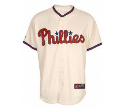Youth Philadelphia Phillies #28 WORTH 2009 world series patchs Cream