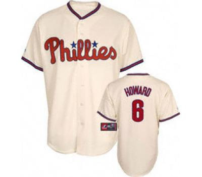 Youth Philadelphia Phillies #6 Howard 2009 world series patchs Cream