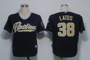 San Diego Padres 38 Latos Dark Blue Cool Base Jersey San Diego Padres 38 Latos Dark Blue Cool Base Jersey