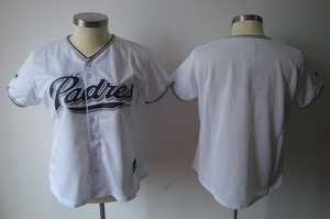 Women San Diego Padres Jerseys Blank White Baseball Jerseys