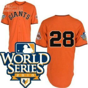 San Francisco Giants 28 Posey 2010 World Series Orange Jersey