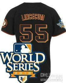 San Francisco Giants 55 Lincecum 2010 World Series Black Jersey San Francisco Giants 55 Lincecum 2010 World Series Black Jersey