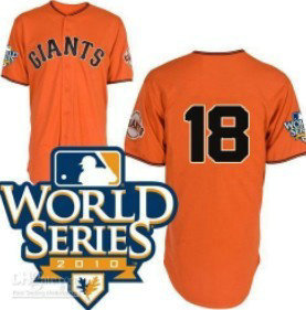 San Francisco Giants 18 Cain 2010 World Series Orange Jersey