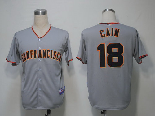 San Francisco Giants 18 Cain Grey Cool Base